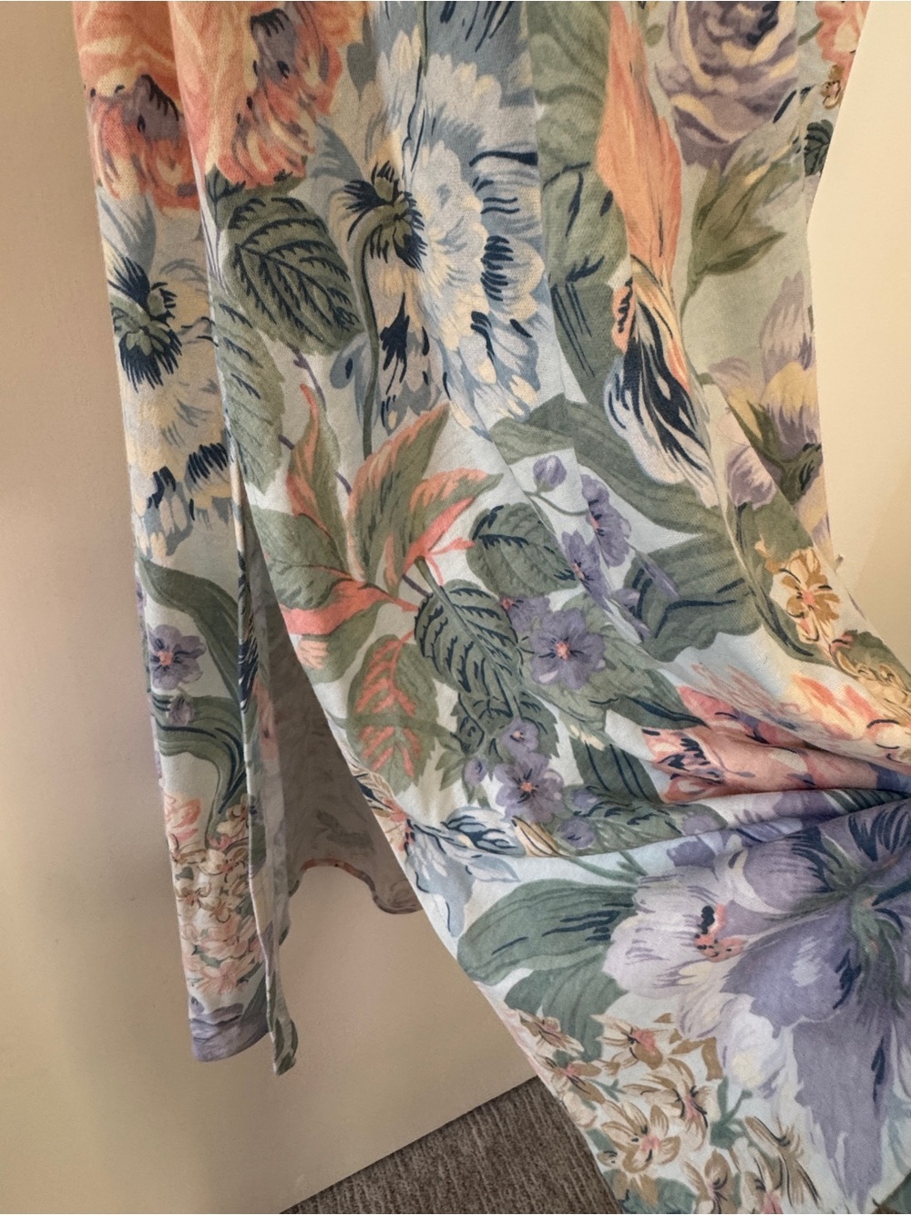 Vintage 80s Carol Anderson Multi Floral Button-Front Midi Dress w/ Belt Med - Picture 7 of 7